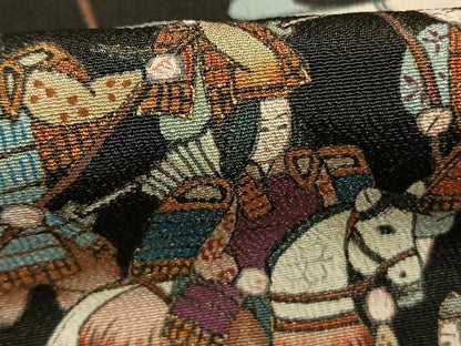平和屋着物●豪華黒留袖　作家物　人物馬文　金彩　正絹　逸品　AABN3576fy
