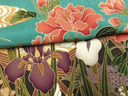 平和屋着物●豪華振袖　草花文　暈し染め　金彩　正絹　逸品　AABN3577fy