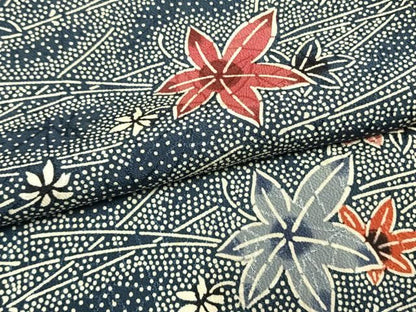 平和屋着物●上質な小紋　型染め　舞葉文　正絹　逸品　AABN3578fy