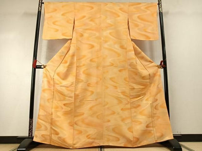 平和屋着物●上質な小紋　流水文　暈し染め　正絹　逸品　AABN3581fy