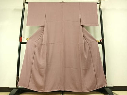 平和屋着物●上質な色無地　萩地紋　鴇浅葱色　正絹　逸品　未使用　AABN3583fy