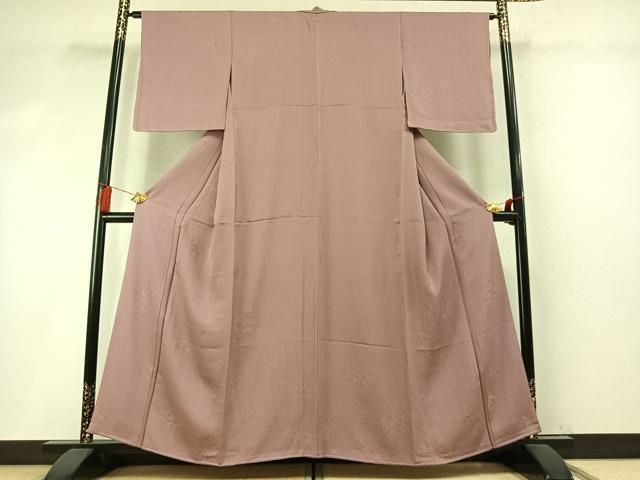 平和屋着物●上質な色無地　萩地紋　鴇浅葱色　正絹　逸品　未使用　AABN3583fy