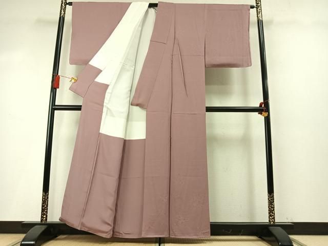 平和屋着物●上質な色無地　萩地紋　鴇浅葱色　正絹　逸品　未使用　AABN3583fy