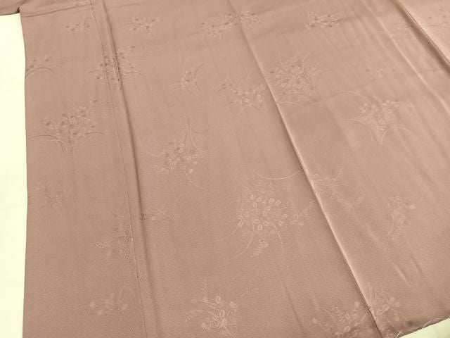平和屋着物●上質な色無地　萩地紋　鴇浅葱色　正絹　逸品　未使用　AABN3583fy