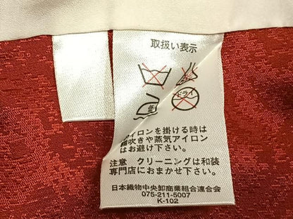 平和屋着物●豪華振袖　駒刺繍　鞠　熨斗花文　金彩　正絹　逸品　AABN3587fy