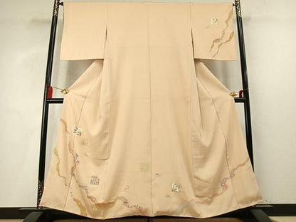 平和屋着物●訪問着　源氏香　道長花鳥文　金彩　正絹　逸品　AABN3591fy