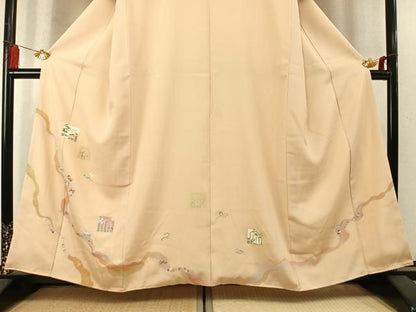 平和屋着物●訪問着　源氏香　道長花鳥文　金彩　正絹　逸品　AABN3591fy