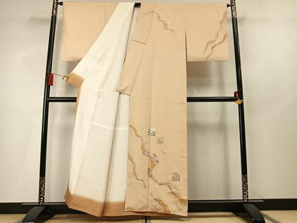 平和屋着物●訪問着　源氏香　道長花鳥文　金彩　正絹　逸品　AABN3591fy