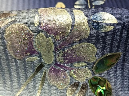 平和屋着物●訪問着　螺鈿　枝花文　暈し染め　銀彩　背抜き仕立て　正絹　逸品　未使用　AABN3594fy