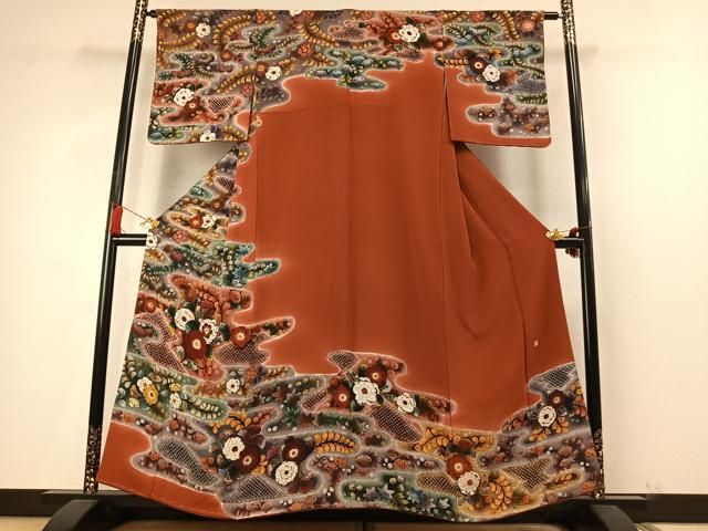 平和屋着物●訪問着　作家物　辻が花　暈し染め　鬼しぼ縮緬　正絹　逸品　未使用　AABN3597fy