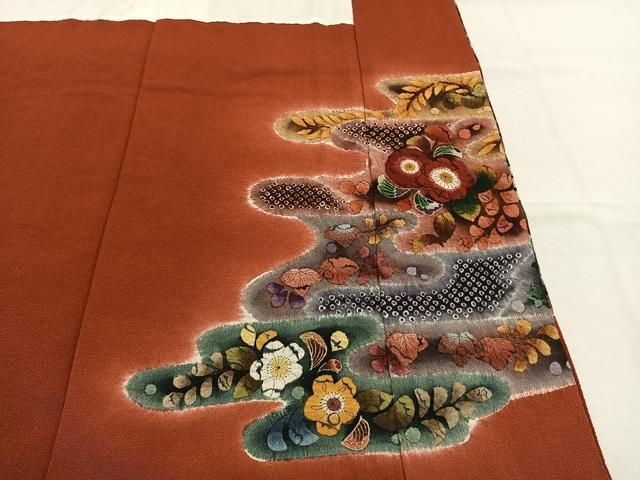 平和屋着物●訪問着　作家物　辻が花　暈し染め　鬼しぼ縮緬　正絹　逸品　未使用　AABN3597fy