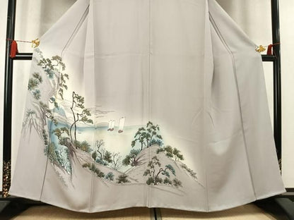 平和屋着物●訪問着　富士山　枝松文　暈し染め　金彩　正絹　逸品　AABN3598fy