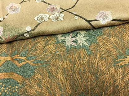 平和屋着物●訪問着　枝梅松文　金彩　正絹　逸品　AABN3600fy