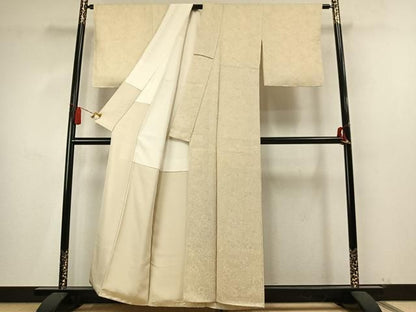 平和屋着物●上質な小紋　辻が花地紋　正絹　逸品　AABN3603fy