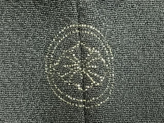 平和屋着物●上質な色無地　草花地紋　湊鼠色　正絹　逸品　AABN3604fy
