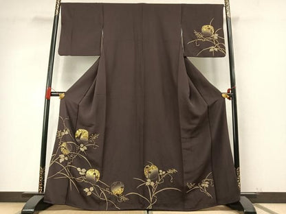 平和屋着物●訪問着　動物蔦の葉文　金彩　正絹　逸品　AABN3613fy