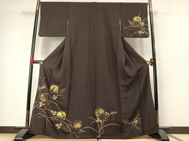 平和屋着物●訪問着　動物蔦の葉文　金彩　正絹　逸品　AABN3613fy