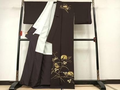 平和屋着物●訪問着　動物蔦の葉文　金彩　正絹　逸品　AABN3613fy