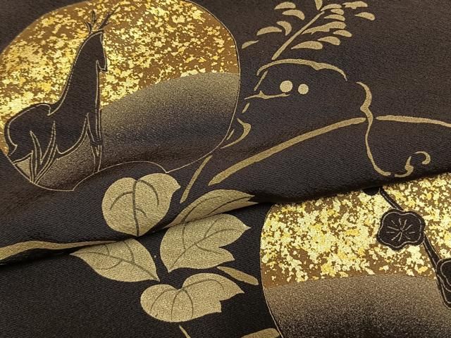 平和屋着物●訪問着　動物蔦の葉文　金彩　正絹　逸品　AABN3613fy