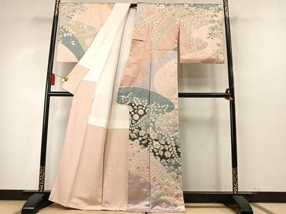 平和屋着物●訪問着　作家物　辻が花　絞り　銀通し地　正絹　逸品　AABN3615fy