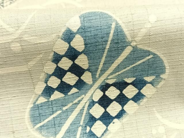 平和屋着物●上質な小紋　紬地　型染め　器物文　正絹　逸品　AABN3620fy