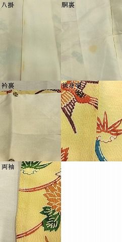 平和屋着物●上質な小紋　型染め　花鳥文　鬼しぼ縮緬　正絹　逸品　AABN3621fy