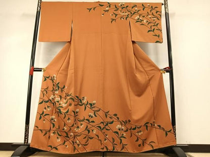 平和屋着物●訪問着　枝花文　金彩　正絹　逸品　AABN3634fy