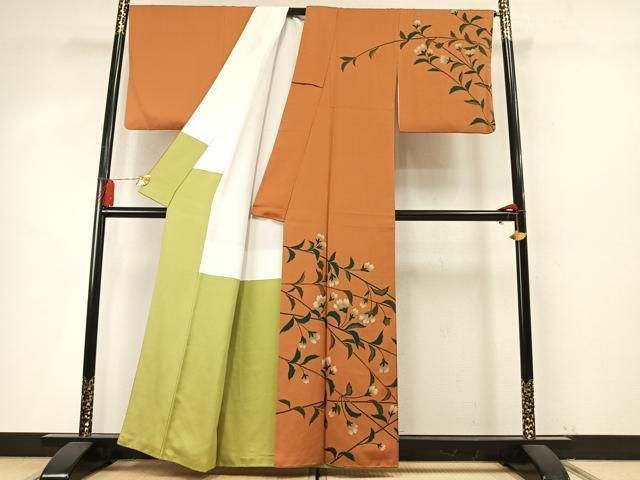 平和屋着物●訪問着　枝花文　金彩　正絹　逸品　AABN3634fy