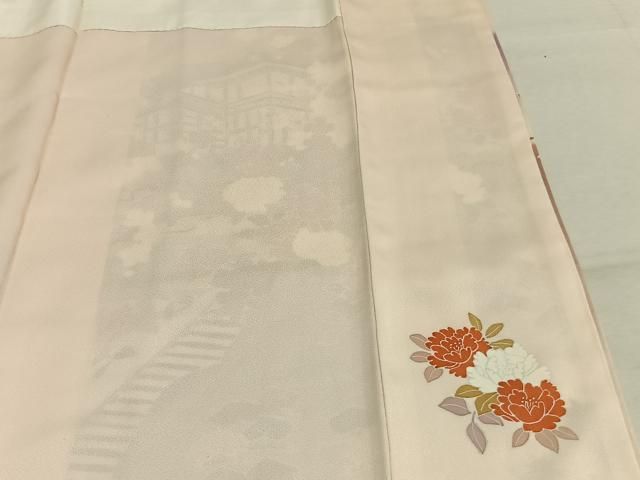 平和屋着物●訪問着　風景枝松花文　暈し染め　正絹　逸品　AABN3636fy