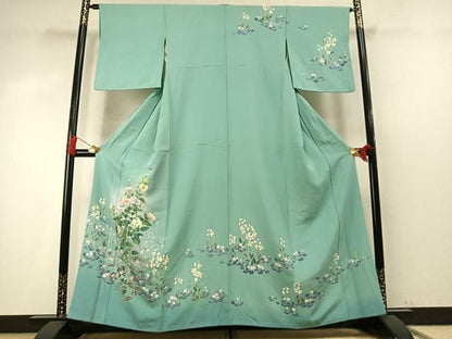 平和屋着物●訪問着　友禅　枝花文　暈し染め　正絹　逸品　AABN3637fy