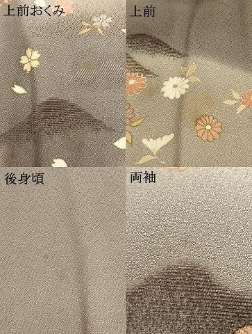 平和屋着物●訪問着　ビロード　舞花文　暈し染め　金彩　正絹　逸品　AABN3638fy