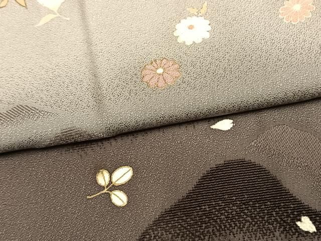 平和屋着物●訪問着　ビロード　舞花文　暈し染め　金彩　正絹　逸品　AABN3638fy