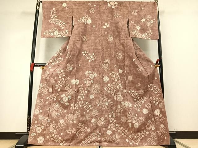 平和屋着物●訪問着　紬地　絞り　辻が花　西武百貨店扱い　正絹　逸品　AABN3640fy