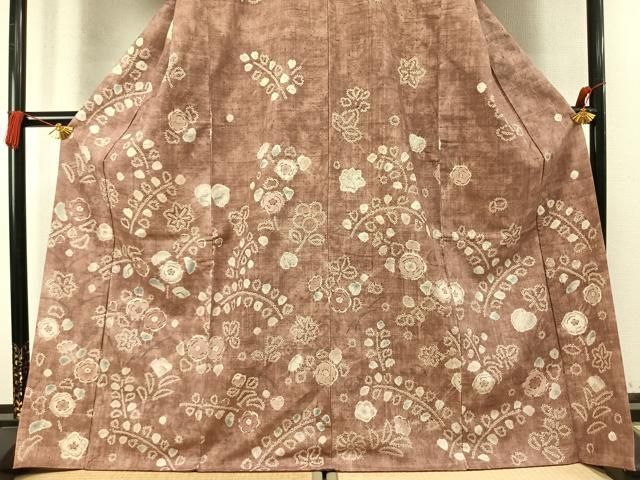 平和屋着物●訪問着　紬地　絞り　辻が花　西武百貨店扱い　正絹　逸品　AABN3640fy