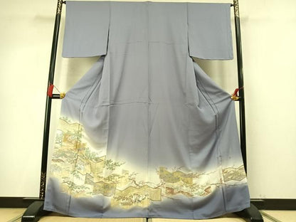 平和屋着物●豪華色留袖　作家物　寿光織　屏風花鳥文　暈し染め　金銀糸　正絹　逸品　未使用　AABN3644fy