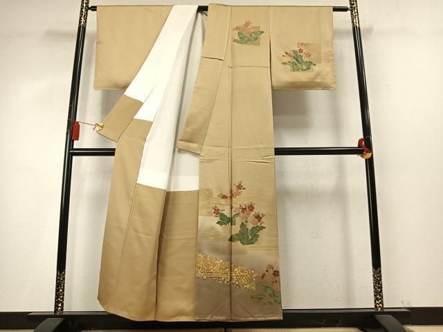 平和屋着物●訪問着　色紙花文　暈し染め　金銀彩　正絹　逸品　未使用　AABN3646fy