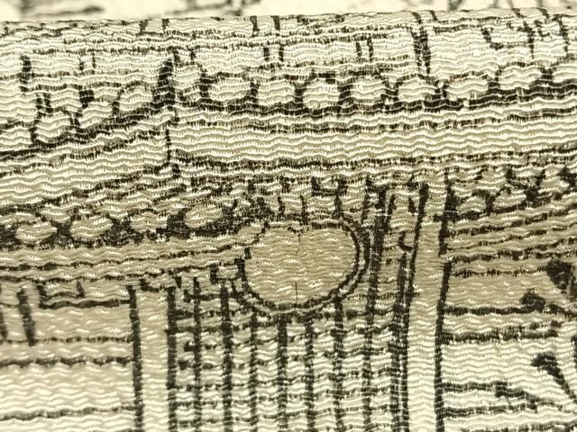 平和屋着物●日展作家　寺島節朗　訪問着　手描　風景松文　鬼しぼ縮緬　正絹　逸品　AABN3647fy