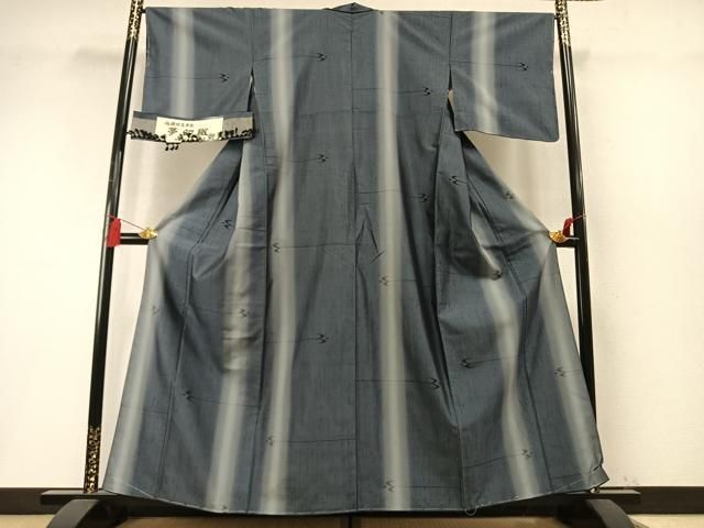 平和屋着物●伝統工芸士　池田光正作　紬　夢幻織　飛鳥文　証紙付き　正絹　逸品　未使用　AABN3650fy