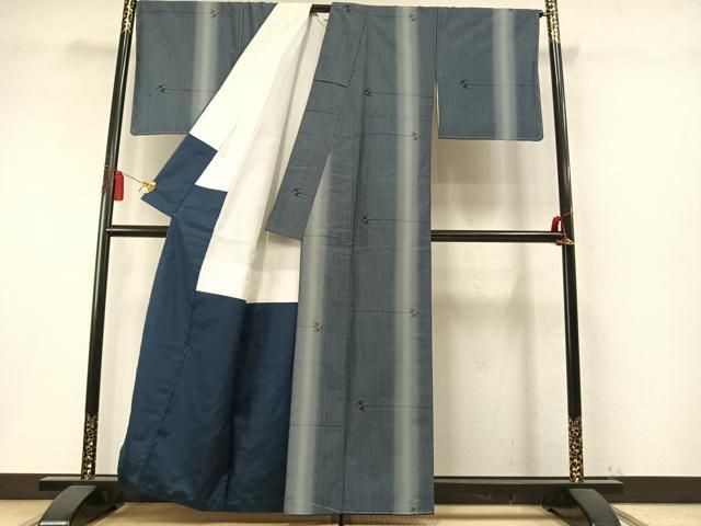 平和屋着物●伝統工芸士　池田光正作　紬　夢幻織　飛鳥文　証紙付き　正絹　逸品　未使用　AABN3650fy