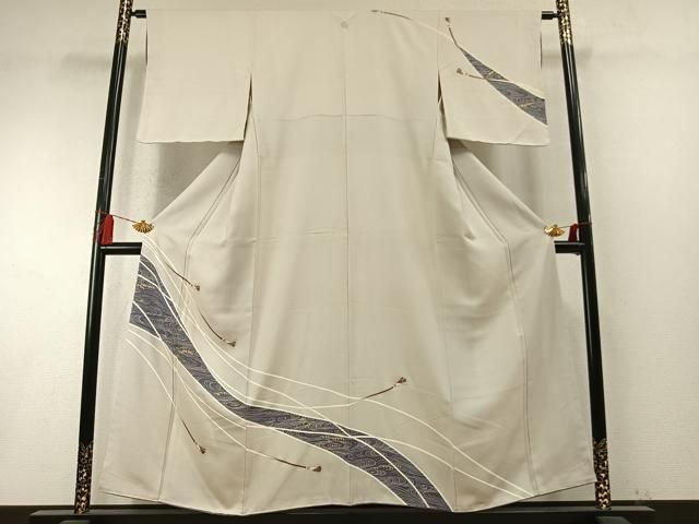 平和屋着物●銀座越後屋　訪問着　流水文　金彩　正絹　逸品　AABN3652fy
