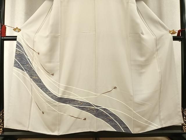 平和屋着物●銀座越後屋　訪問着　流水文　金彩　正絹　逸品　AABN3652fy