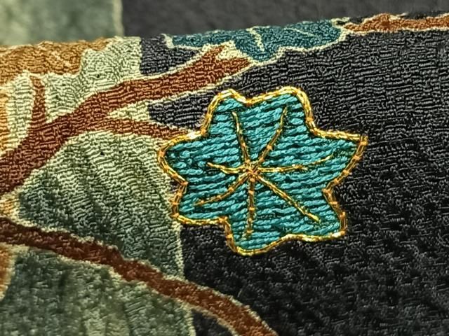 平和屋着物●訪問着　駒刺繍　辻が花　色紙枝花文　暈し染め　金彩　正絹　逸品　AABN3654fy