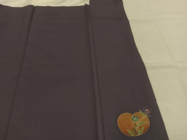 平和屋着物●訪問着　駒刺繍　辻が花　色紙枝花文　暈し染め　金彩　正絹　逸品　AABN3654fy