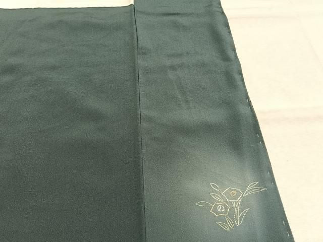 平和屋着物●中国三大刺繍　スワトウ刺繍　汕頭刺繍　訪問着　草花文　暈し染め　金彩　正絹　逸品　未使用　AABN3655fy