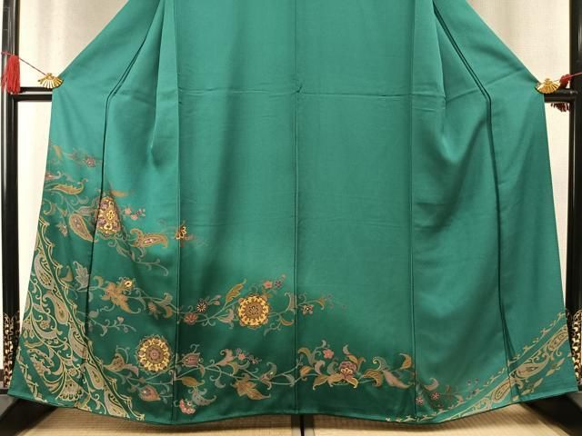平和屋着物●訪問着　吉祥唐草花文　金彩　正絹　逸品　AABN3656fy