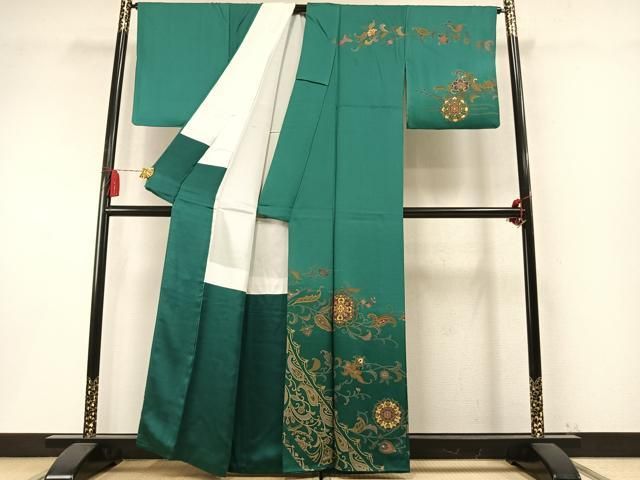 平和屋着物●訪問着　吉祥唐草花文　金彩　正絹　逸品　AABN3656fy