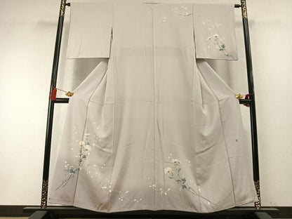 平和屋着物●訪問着　友禅　作家者　枝花文　暈し染め　正絹　逸品　AABN3657fy