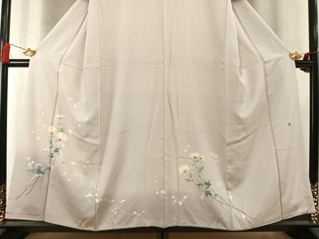 平和屋着物●訪問着　友禅　作家者　枝花文　暈し染め　正絹　逸品　AABN3657fy