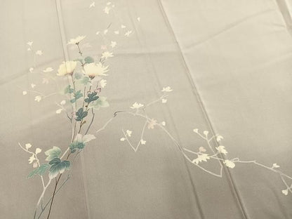 平和屋着物●訪問着　友禅　作家者　枝花文　暈し染め　正絹　逸品　AABN3657fy