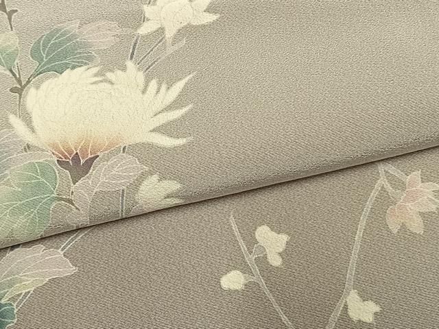 平和屋着物●訪問着　友禅　作家者　枝花文　暈し染め　正絹　逸品　AABN3657fy
